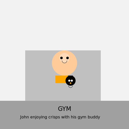 John's Gym Snack Break with a Feline Friend - DrawGPT