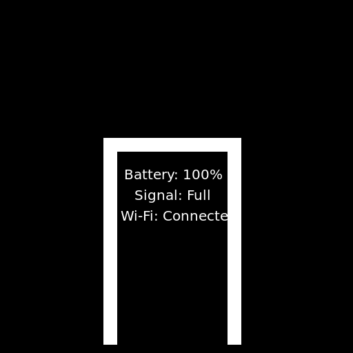 Cartoon Phone with Information in Black and White - DrawGPT