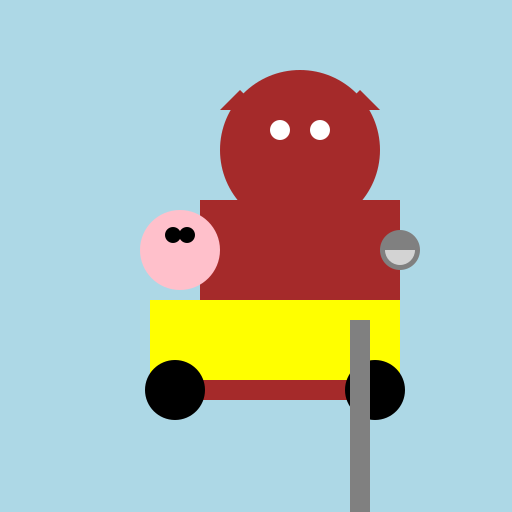 Muscular Bull Operating a Forklift - DrawGPT