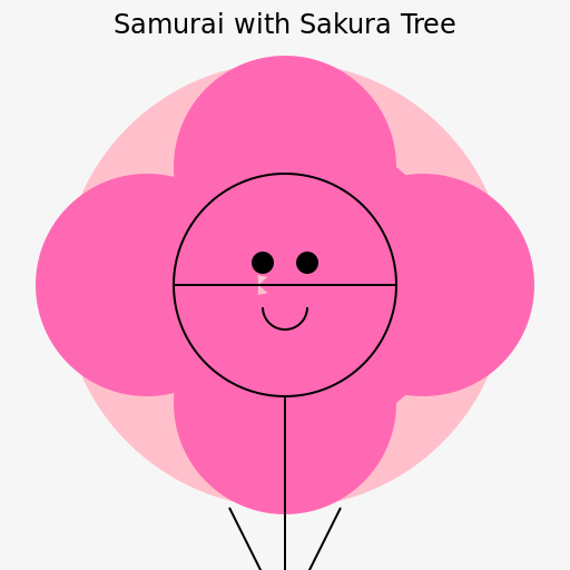 Samurai with Sakura Tree - DrawGPT
