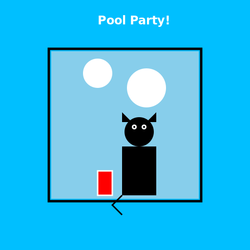 Douglas Trevor the Bernese Mountain Dog enjoying a Pool Party with a Popsicle - DrawGPT