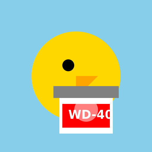 Duck Tape Duck Holding Can of WD-40 - DrawGPT