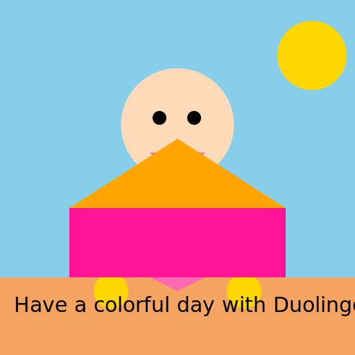 Duolingo wearing a Flamboyant Bikini - DrawGPT
