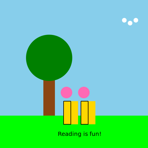 Students Reading in the Garden - DrawGPT