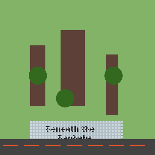 Metal Roadside Signage Beneath the Baobabs - DrawGPT