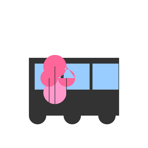 Little Lady with Massive Balloons in the Train - DrawGPT