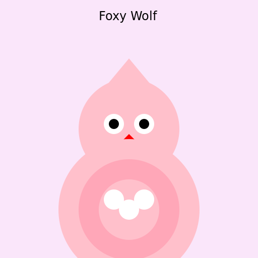 Foxy Wolf in a Pink Furry Suit - DrawGPT
