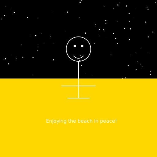 Skeleton on the Beach with Space - DrawGPT