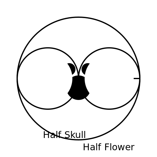 Half Skull Half Flower Tattoo Stencil Outline - DrawGPT
