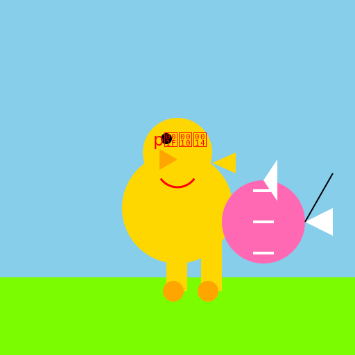 Chicken Playing Frisbee - DrawGPT