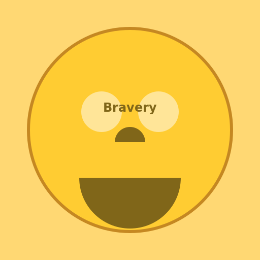 Lion's Face Moaning with Words of Bravery and Kindness - DrawGPT