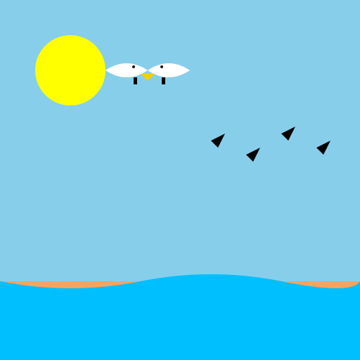 Beach with Birds - DrawGPT