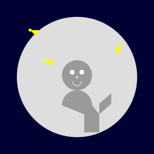 Man on the Moon Shooting Stars - DrawGPT