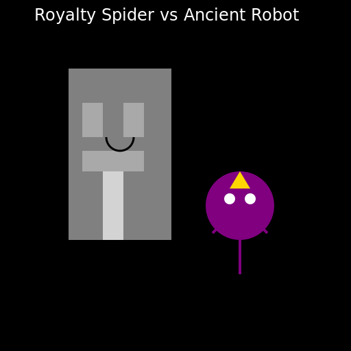 A Royalty Spider Fighting An Ancient Robot - DrawGPT