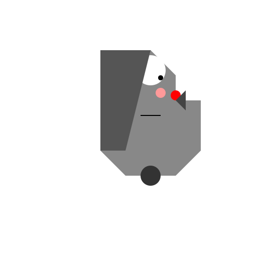 Mean Elephant with Human Characteristics (Side View) - DrawGPT