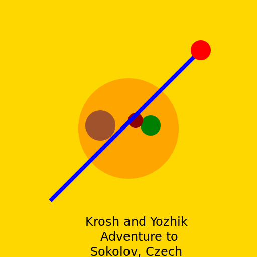 Krosh and Yozhik's Adventure to Sokolov, Czech Logo - DrawGPT