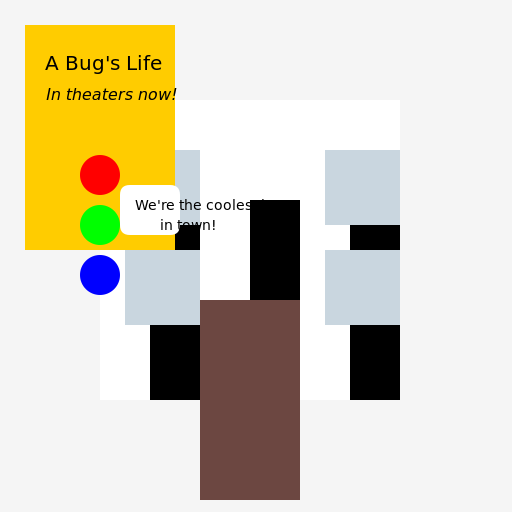 10 Downing Street with a Bug's Life Poster - DrawGPT