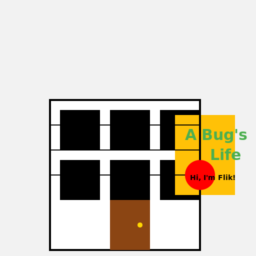 10 Downing Street with a Bug's Life Poster - DrawGPT