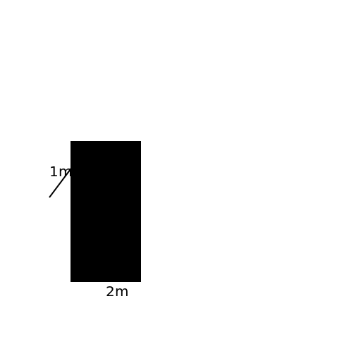 1 meter long, two meter width: Looking Small - DrawGPT