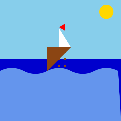 Ancient Greece boat in the Baltic Sea - DrawGPT