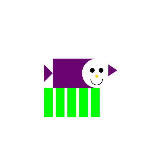 Sheep with Five Legs in Purple and Green - DrawGPT