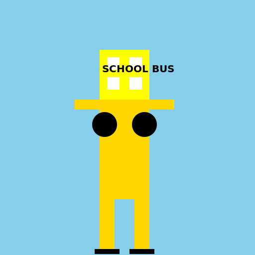 Man with School Bus Head - DrawGPT