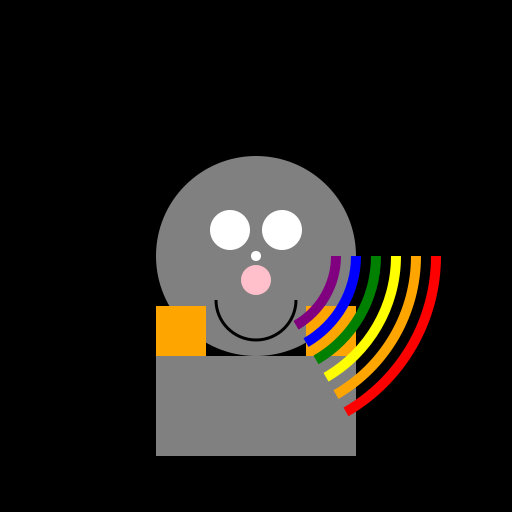 Badger shooting rainbows out of carrot guns - DrawGPT