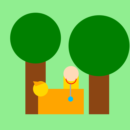 Man Brushing Teeth in Forest with Tiger - DrawGPT