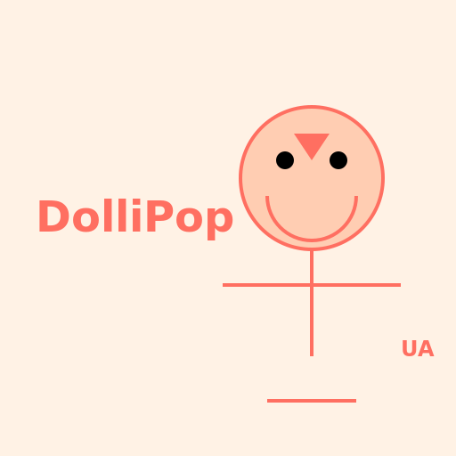 DolliPopUA - Handmade Children's Dolls Online Store Logo - DrawGPT