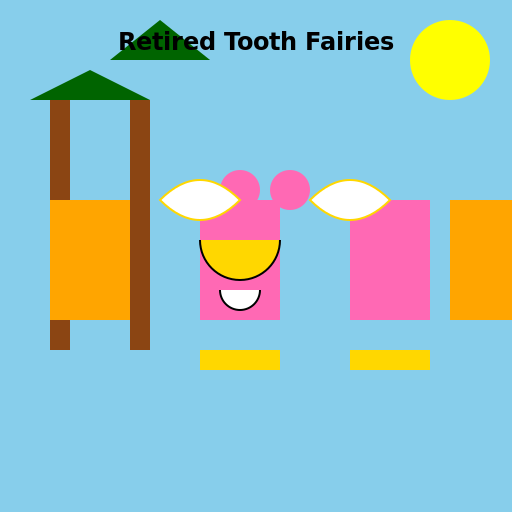 Cartoon Tooth Fairy Retirement Party - DrawGPT
