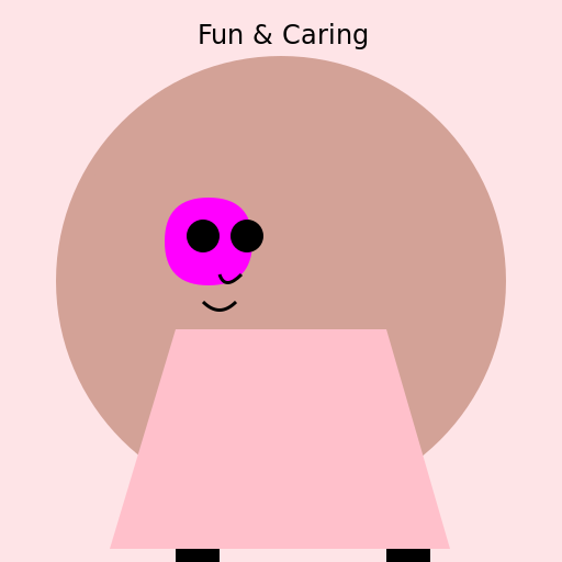 A Fun and Caring Biracial Beauty with Magenta Curls - DrawGPT