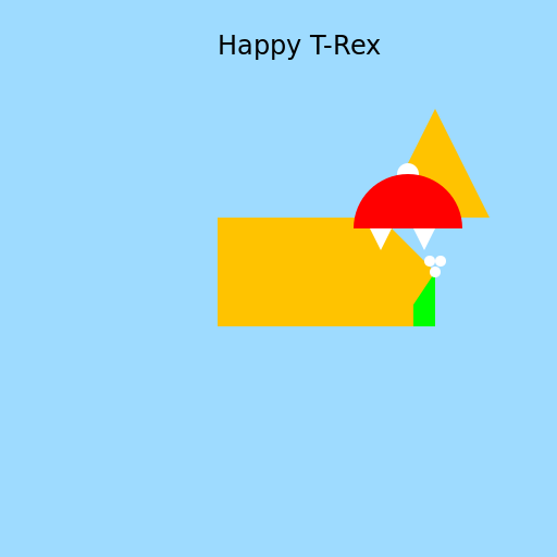 A Happy T-Rex with a Leafy Surprise - DrawGPT