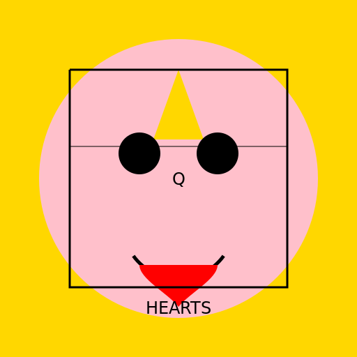 Queen of Hearts Face Video Poker Style - DrawGPT