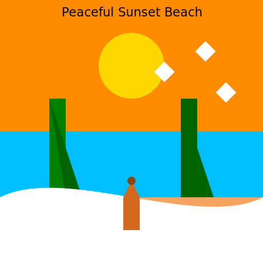 Peaceful Sunset Beach - DrawGPT