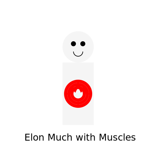 Elon Musk flexing his muscles like a superhero - DrawGPT