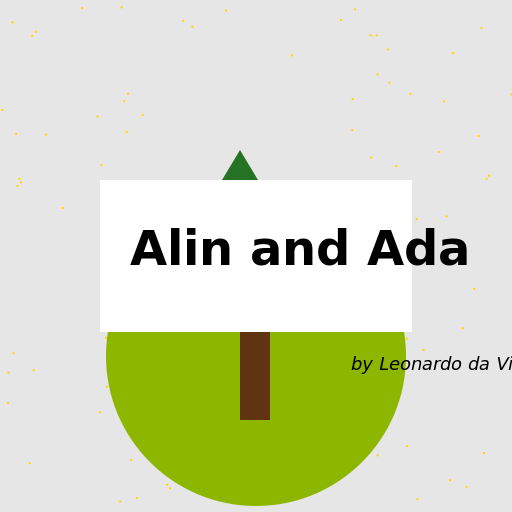 Leonardo da Vinci's Sparkling Island Door Sign for Alin and Ada - DrawGPT