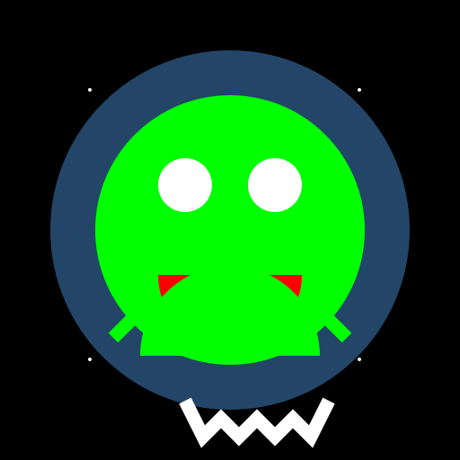 Cute Green Alien in Space - DrawGPT