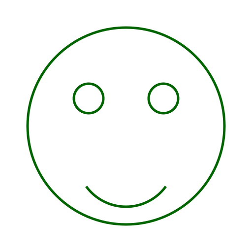 Smiley Face with Dark Green Lines and Transparent Face Color - DrawGPT