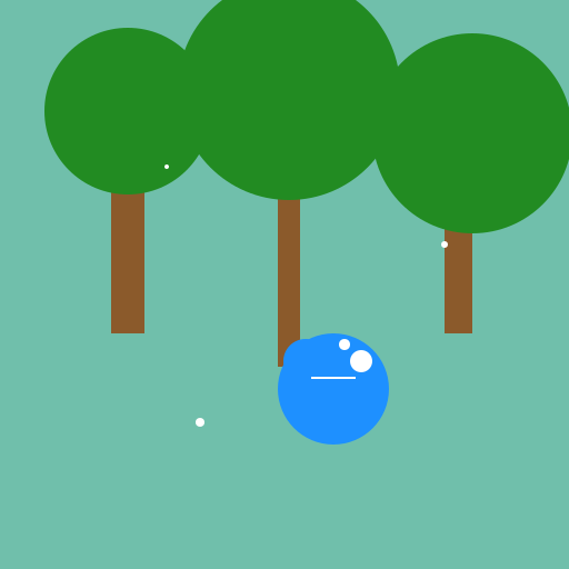 Tromo the Blue Unicorn in the Enchanted Forest - DrawGPT