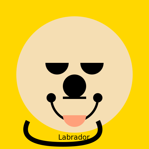Cartoon Labrador Smiling Face - DrawGPT