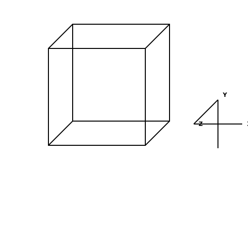 Cube with Axis in 3D - DrawGPT