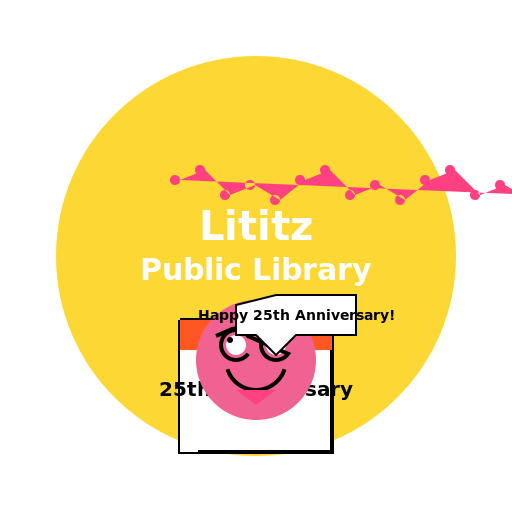 25th Anniversary Logo for Lititz Public Library - DrawGPT