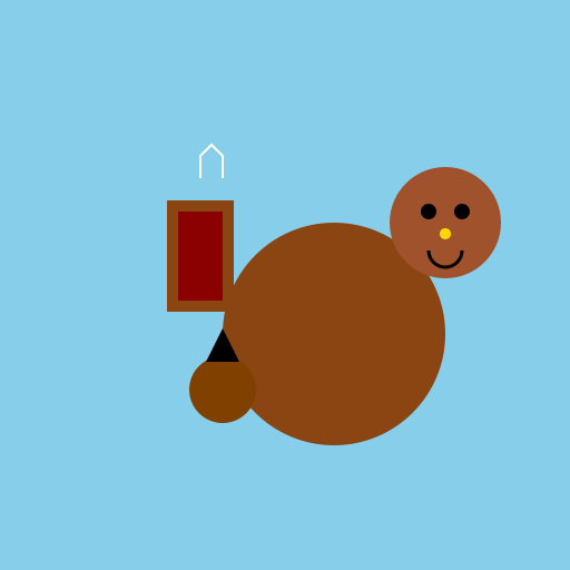 Bobra sitting on an olen and drinking coffee while looking at a hedgehog - DrawGPT