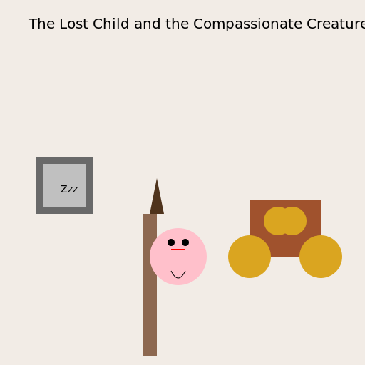 The Lost Child and the Compassionate Creatures - DrawGPT