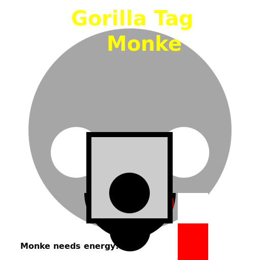 Jmancurly's Gorilla Tag Monke with Yellow Tape and Phone on Chest, and Energy Drink in Hand - DrawGPT