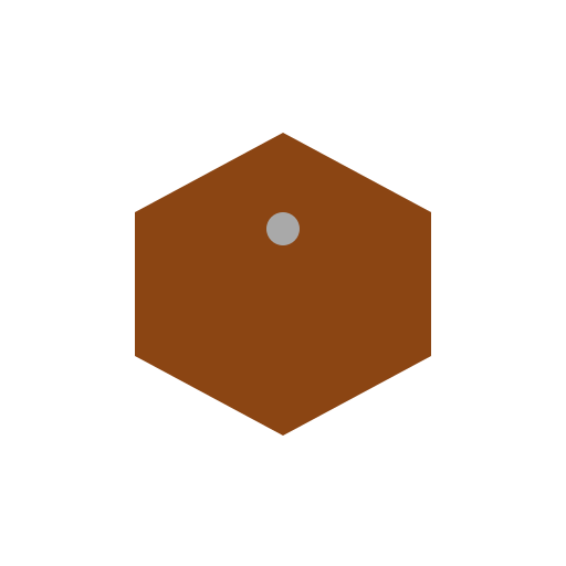 Shiny Hexagonal Game Item on Soil Background - DrawGPT
