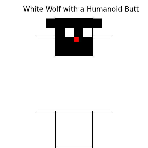 White Wolf with a Humanoid Butt - DrawGPT