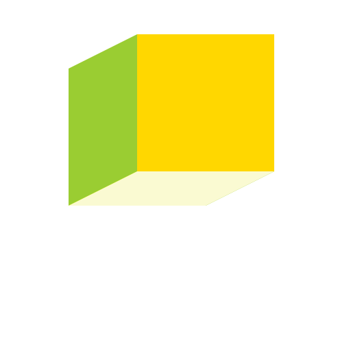 Yellow Color Cube 3D View - DrawGPT