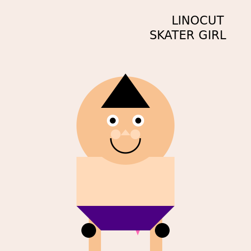 Linocut Skater Girl - DrawGPT