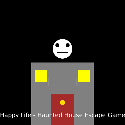 Happy Life - Haunted House Escape Game Logo - DrawGPT
